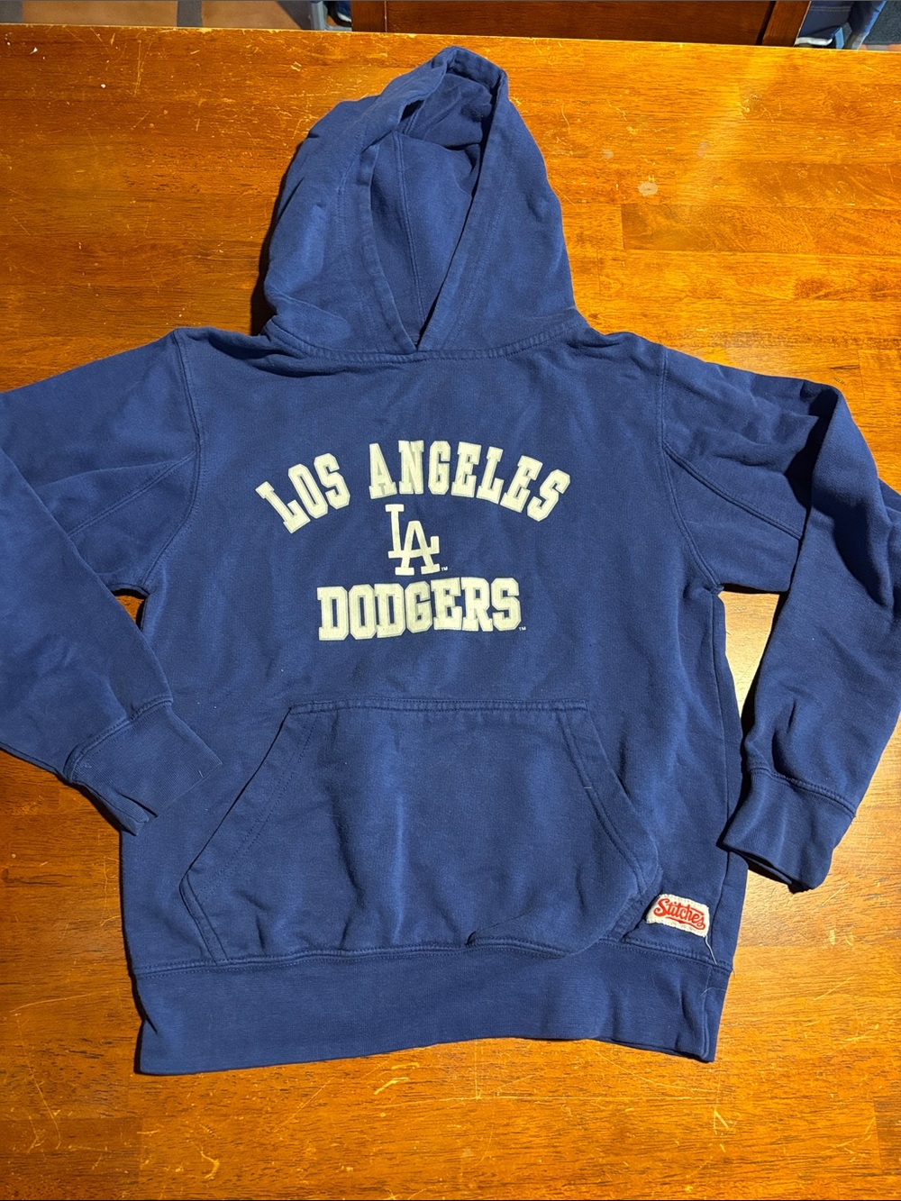 Stitches Navy Pullover Hoodie with Yellow Logo